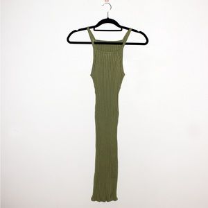 Green Ribbed Dress
